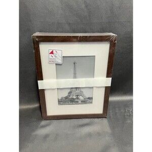 upsimples 8x10 Picture Frame Set of 5, Display Pictures 5x7 with Mat - Brown